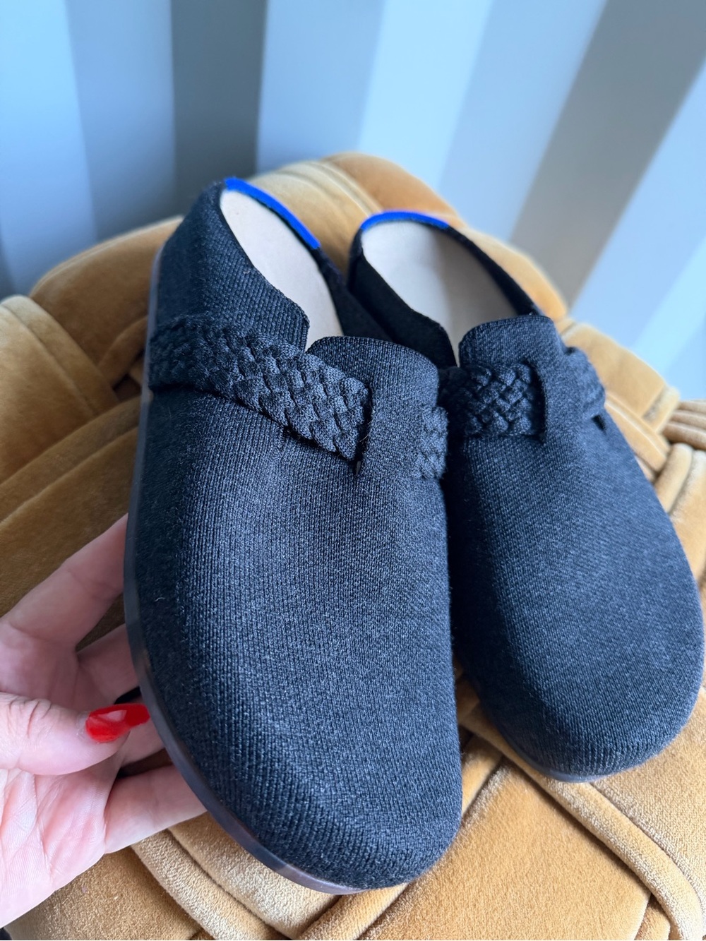 Rothy’s The Braid Clog Black Merino Wool Size 9